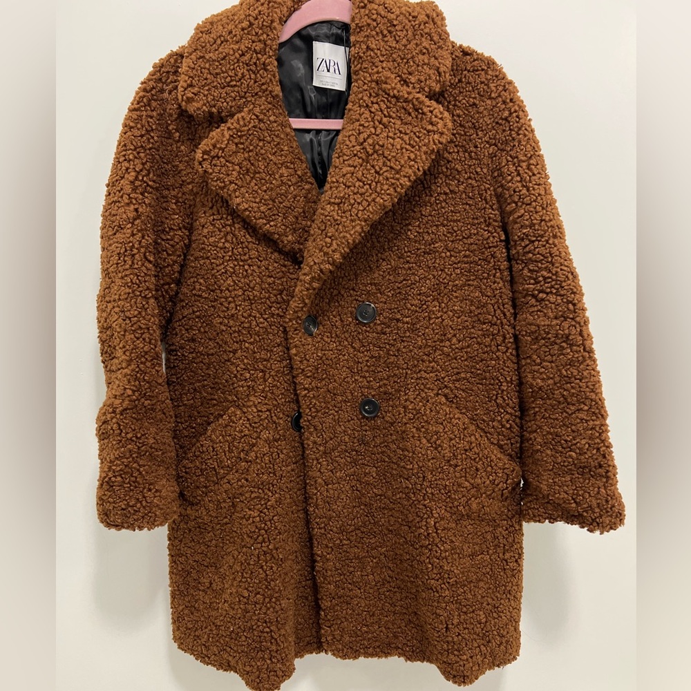 Zara Chunky Oversized Teddy Long Jacket Size Small Winter Coat